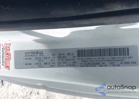 2019 Ram 1500 Classic Tradesman 4X2 8' Box from USA, damaged, VIN 3C6JR6DT5KG506026